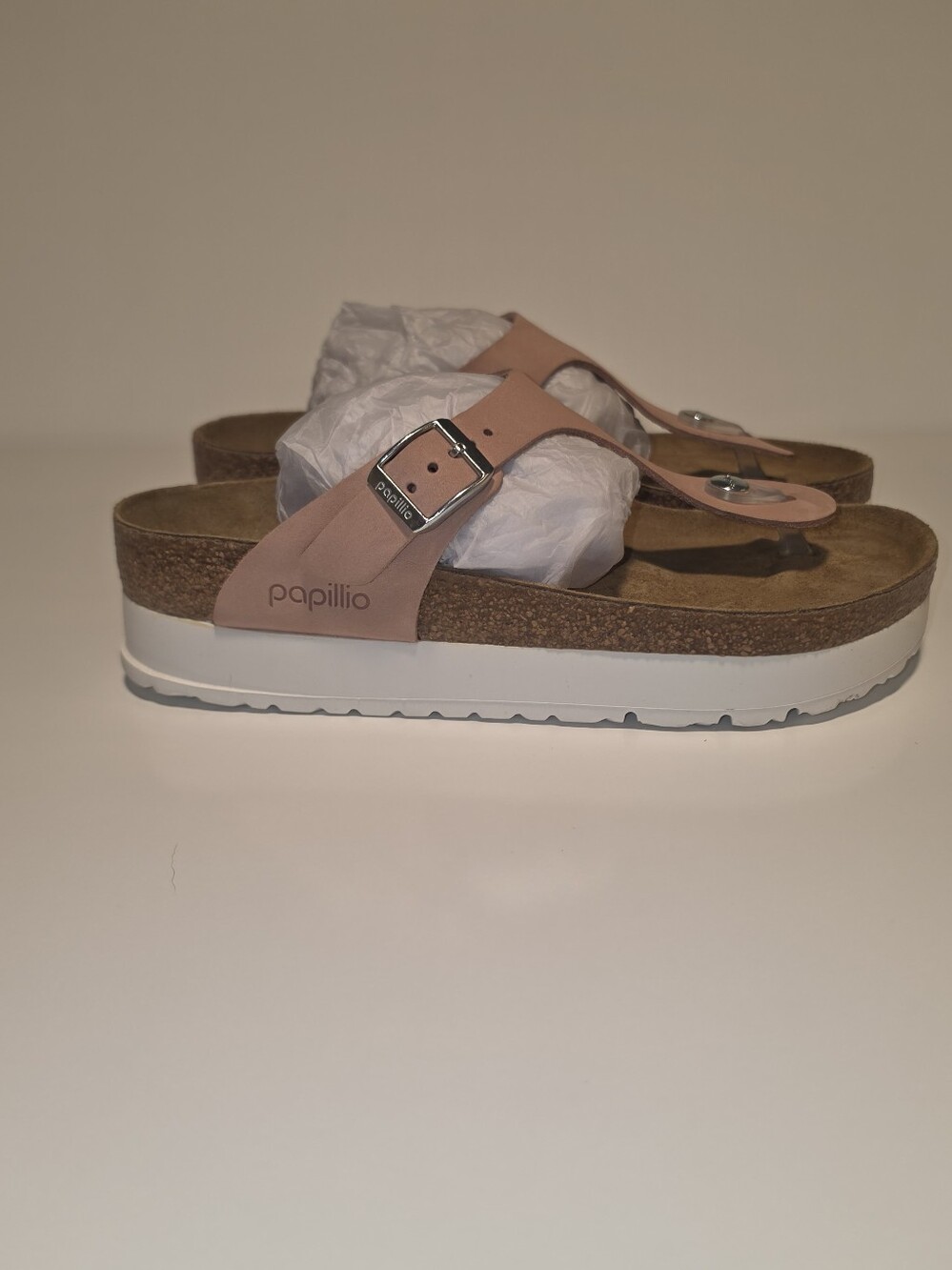 Papillio Birkenstock Gizeh Platform Sandals Blush Pink Size 38 - Picture 8 of 16